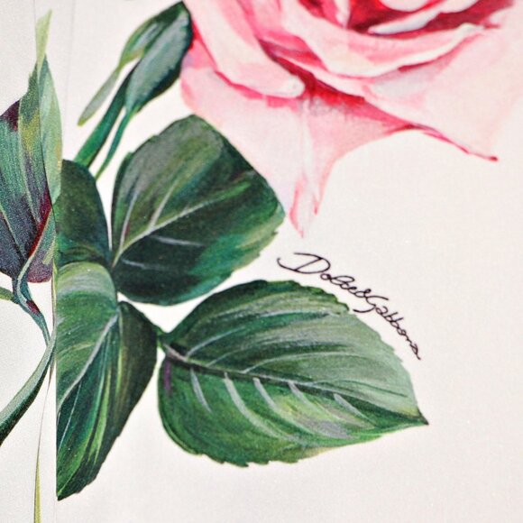 DOLCE & GABBANA Rose Print Stretch-Silk-Blend-Charmeuse Top US XXL = IT 54 $1545 - Picture 8 of 16